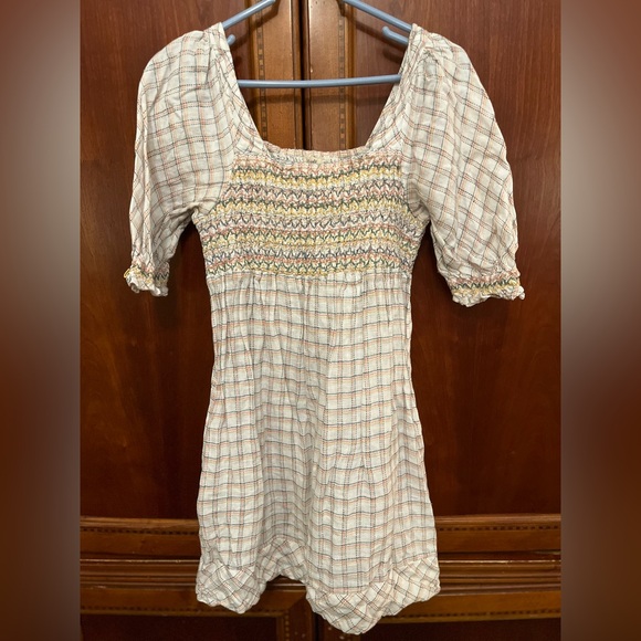 Faherty Dresses & Skirts - Faherty Cream and Multicolor Plaid Mini Dress